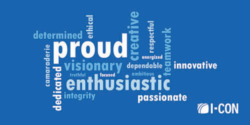 Word cloud of core values